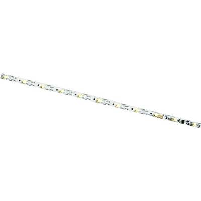 Una lunga e stretta barra LED con più piccole lampade LED disposte uniformemente su sfondo bianco.
