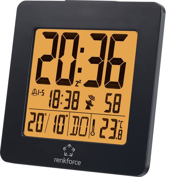 Sveglie - Renkforce Radiocontrollato Sveglia Nero Tempi di allarme 2 - Sveglie - Renkforce Radiocontrollato Sveglia Nero Tempi di allarme 2 -