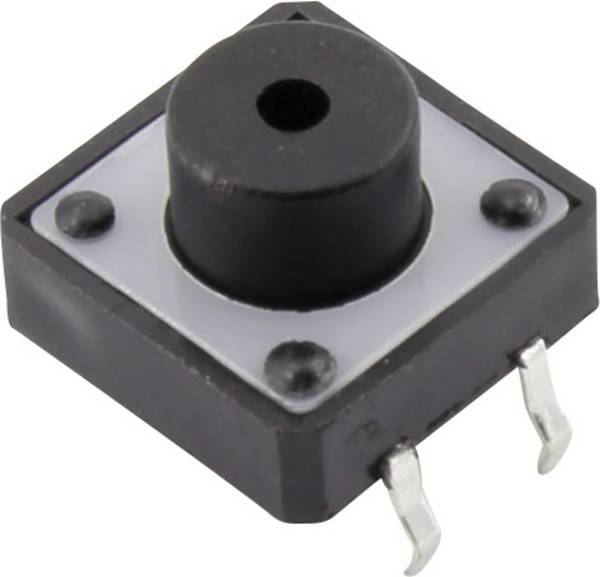 Pulsante a pressione 12 V/DC 0,05 A, 1 off/(on) YST-1103B non agganciante, 1 pz.