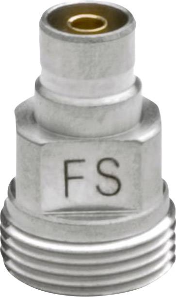 Un adattatore metallico con scritta FS.