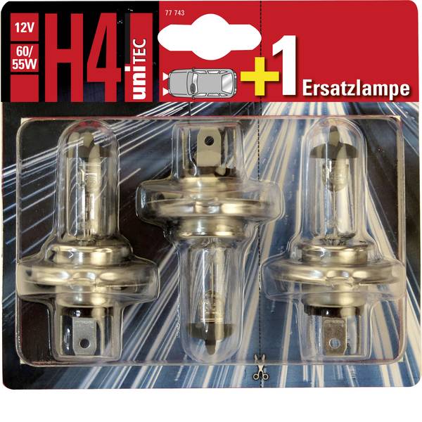 Lampadine per auto e camion - Unitec Lampadina alogena Standard H4 60/55 W - Lampadine per auto e camion - Unitec Lampadina alogena Standard H4 60/55 W -