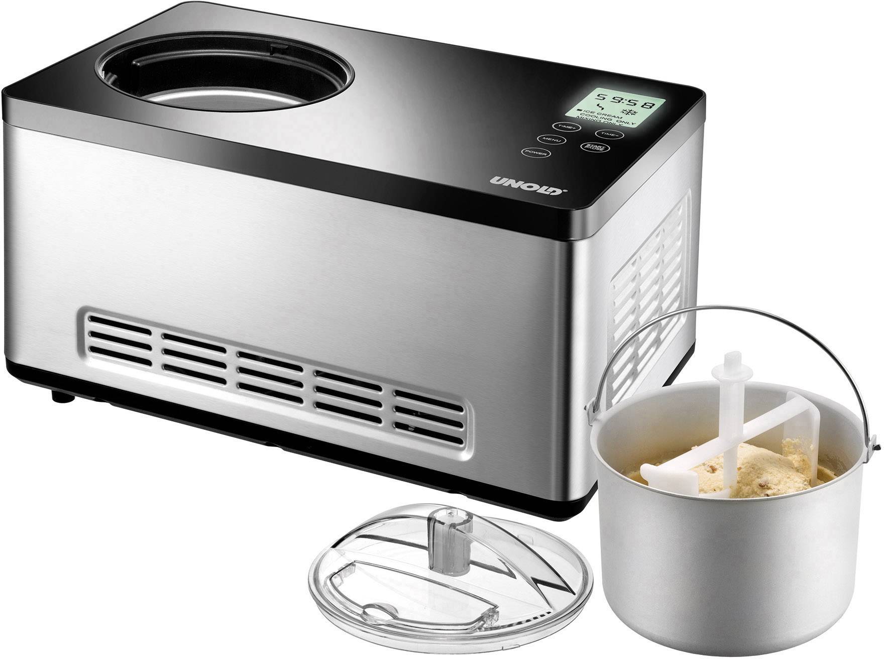 Unold Unold 48845, Kompressor Eismaschine, 2 l, 60 min, 1 Becken, 1,5 m, Edelstahl Macchina per il gelato Incl. refriger-5