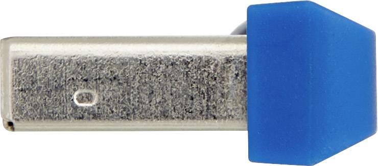 Una chiavetta USB con un cappuccio blu.