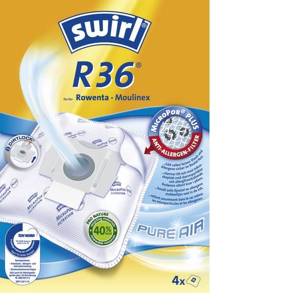 Sacchetti per aspirapolvere - Swirl R36 AirSpace Sacchetto aspirapolvere 4 pz. - Sacchetti per aspirapolvere - Swirl R36 AirSpace Sacchetto aspirapolvere 4 pz. -