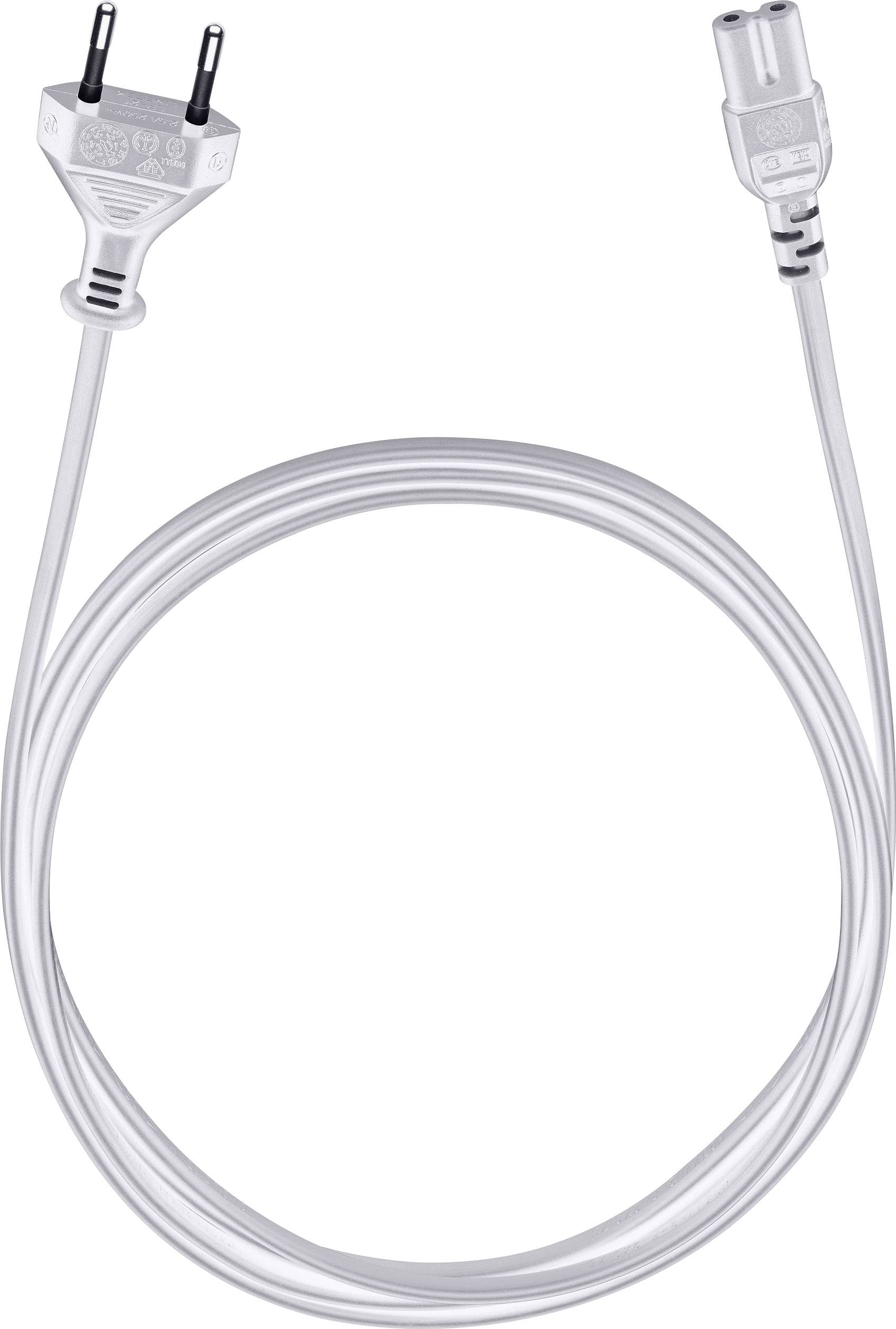 Alimentazione Cavo [1x Spina europea - 1x Presa tipo C7] 5.00 m Bianco Oehlbach Powercord C 7