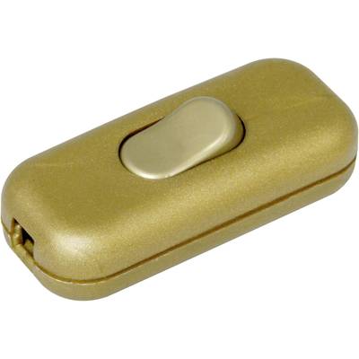 Interruttore a bilanciere color oro in plastica. Principalmente utilizzato per dispositivi elettrici semplici o il controllo di lampade.
