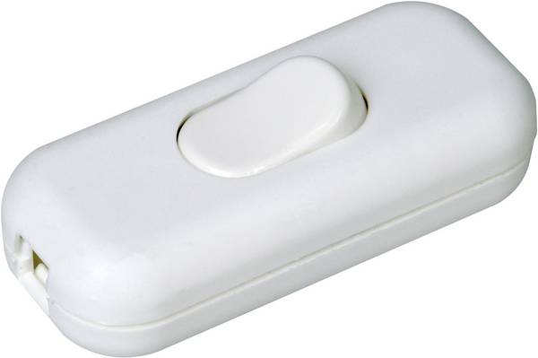 Kopp 191317000 Interruttore a filo passante con piastra antistrappo Bianco 1 x Off / On 2 A   1 pz.