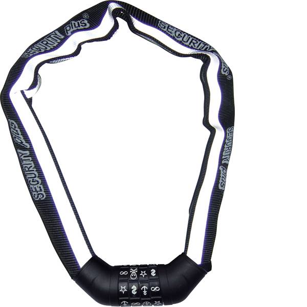 Lucchetti da bicicletta - Security Plus SKS 100 Catena con lucchetto Nero, Bianco (riflettente) rivestimento riflettente Lucchetto con codice a - Lucchetti da bicicletta - Security Plus SKS 100 Catena con lucchetto Nero, Bianco (riflettente) rivestimento riflettente Lucchetto con codice a -