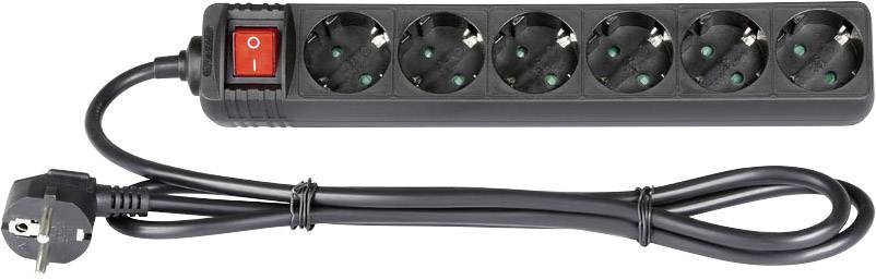 Adam Hall 8747S6 Multipresa con interruttore 6 scomparti Nero Schuko 1 pz.