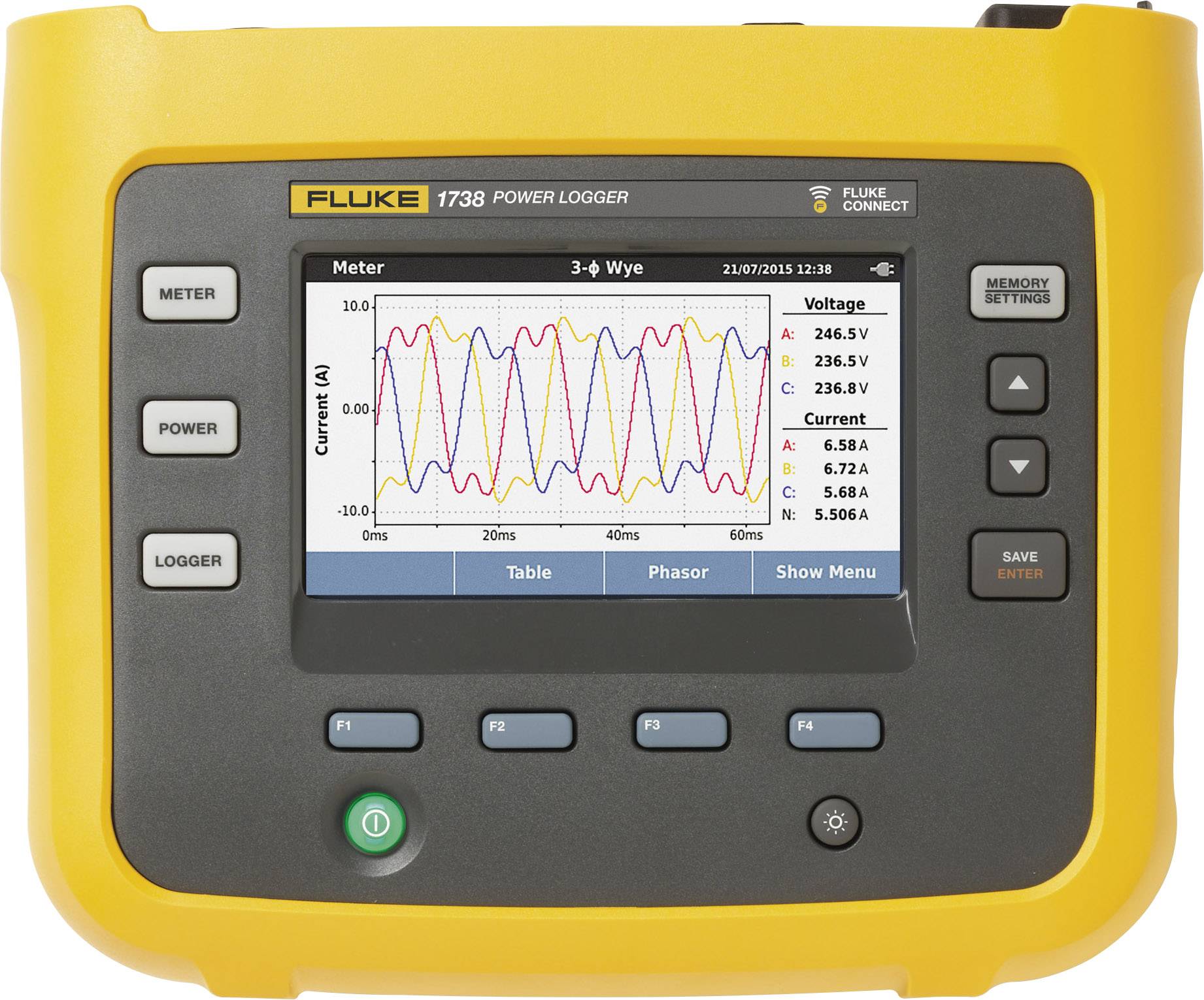 Acquista Fluke 1738/EUS Analizzatore Di Rete 3 Fasi Con Funzione Logger ...