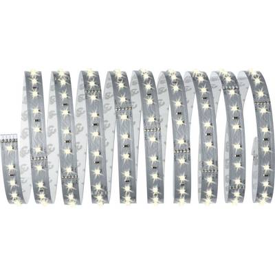Striscia LED con luci bianco caldo su circuito flessibile, ideale per illuminazione di accento o applicazioni decorative.