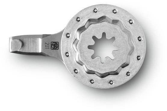 Un ingranaggio argentato simile a un attrezzo metallico con centro a forma di stella e bordi dentellati, adatto ad applicazioni tecniche.