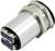 Porta USB 3.0 con involucro metallico e doppio attacco. Adatta per applicazioni robuste, offre trasferimenti dati veloci.
