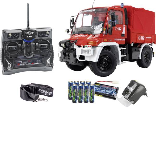 Trattori e mezzi da cantiere RC - Unimog Mercedes Benz U300 vigili del fuoco Modellino per principianti Carson Modellsport 1:12 Veicolo incl. Batteria, - Trattori e mezzi da cantiere RC - Unimog Mercedes Benz U300 vigili del fuoco Modellino per principianti Carson Modellsport 1:12 Veicolo incl. Batteria, -