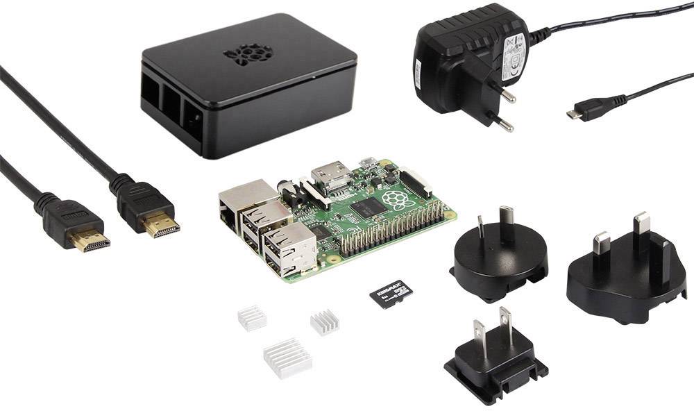Renkforce Advanced Set Raspberry Pi® 3 B 1 GB 4 x 1.2 GHz incl. cavo di alimentazione, incl. custodia, incl. Noobs OS, i-2
