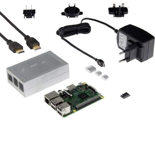 Schede di sviluppo e Single Board Computer - Raspberry Pi® 3 B Mediacenter-Set 1 GB 4 x 1.2 GHz incl. cavo di alimentazione, incl. custodia, incl. Noobs OS, incl. - Schede di sviluppo e Single Board Computer - Raspberry Pi® 3 B Mediacenter-Set 1 GB 4 x 1.2 GHz incl. cavo di alimentazione, incl. custodia, incl. Noobs OS, incl. -