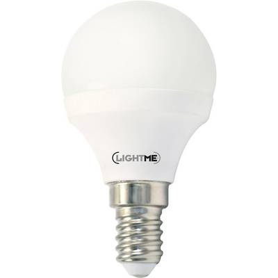 Una lampadina LED bianca con la scritta 'LIGHTME' sul piedistallo.
