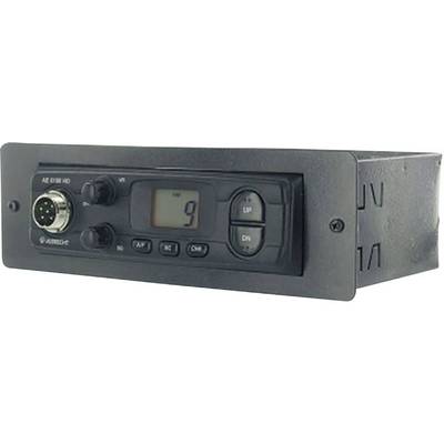 Un dispositivo elettronico nero con un display LCD che mostra il numero '9', probabilmente un pannello di controllo di una radio FM.