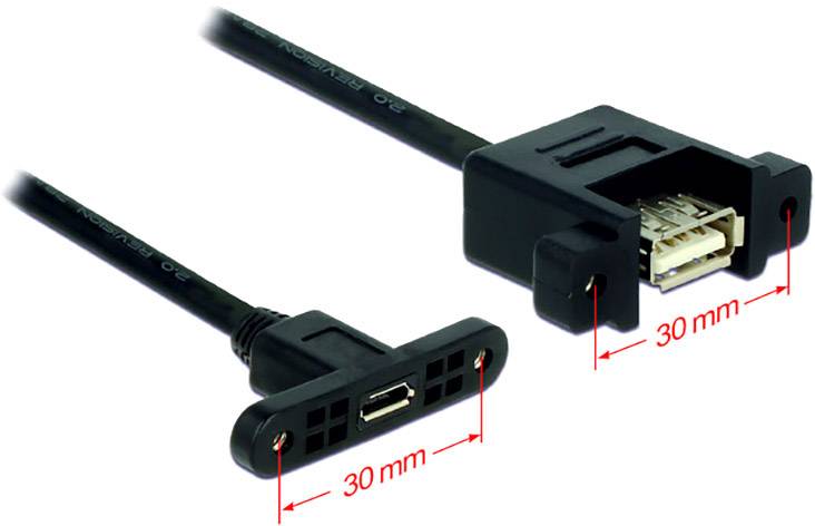 Delock Cavo USB USB 2.0 Spina USB-Micro-B, Presa USB-A 1.00 m Nero 85110-1