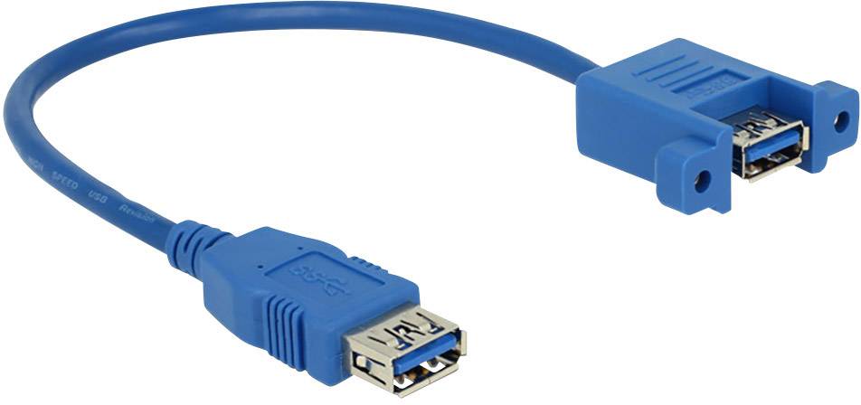 Delock Cavo USB USB 3.2 Gen1 Presa USB-A, Presa USB-A 0.25 m Blu Con filettatura 85111