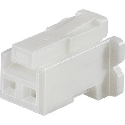 Un connettore bianco in plastica con due terminali, comunemente utilizzato in applicazioni elettriche per collegare cavi.
