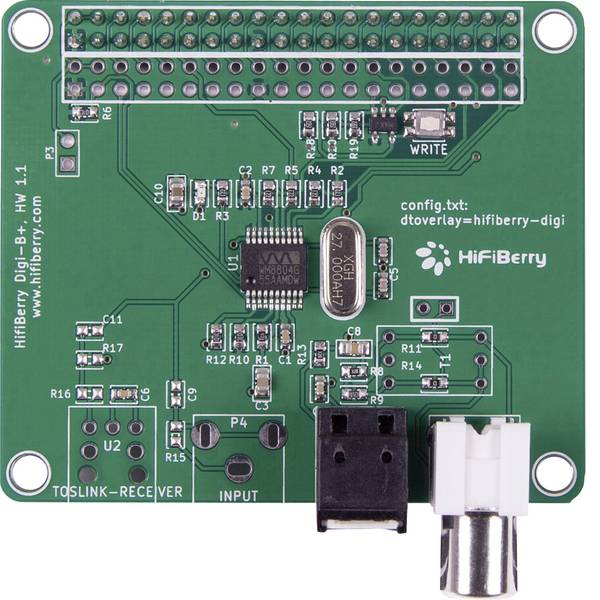 Shield Arduino e HAT Pi - HiFiBerry Scheda audio per Raspberry Pi® Digi+ - Shield Arduino e HAT Pi - HiFiBerry Scheda audio per Raspberry Pi® Digi+ -