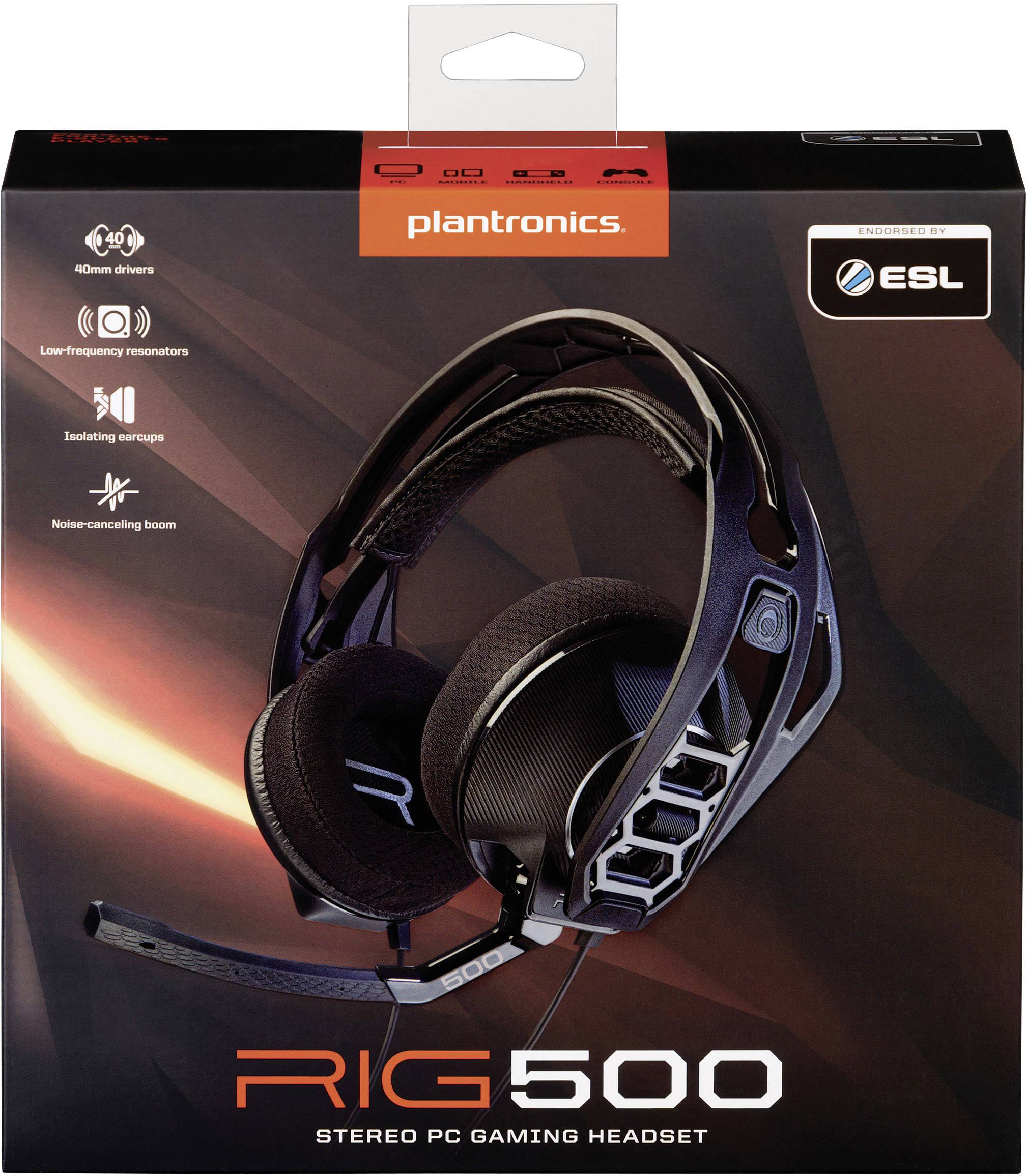 Plantronics Rig 500 Gaming Cuffie Over Ear via cavo Stereo Grigio  (metallizzato) Riduzione del rumore del microfono Muto | Conrad.it