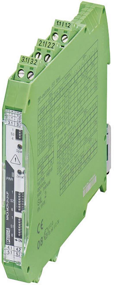 Modulo elettronico verde con diversi connettori e tabella stampata. Utilizzato per applicazioni di controllo elettrico.