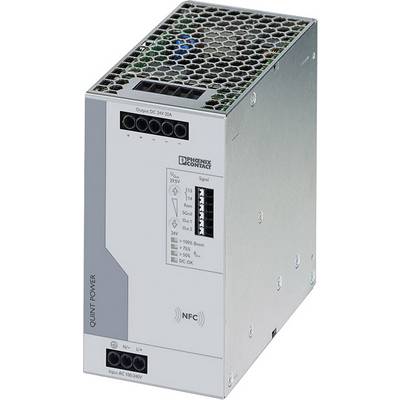Un alimentatore switching di Phoenix Contact, modello QUINT POWER, con funzione NFC. Uscita: DC 24V 20A, Ingresso: AC 100-240V.