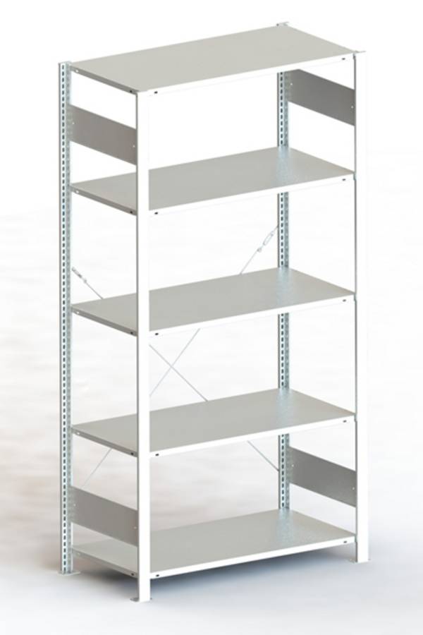 META Regalbau 95662 Modulo di base per scaffale archiviazione 80 kg (L x A x P) 1.056 x 2 x 53.6 m Acciaio verniciato a polvere Grigio luminescente Ripiano in metallo