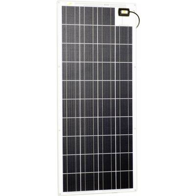 Un modulo solare con una griglia rettangolare composta da numerose celle solari piccole e scure, che genera elettricità dalla luce solare.