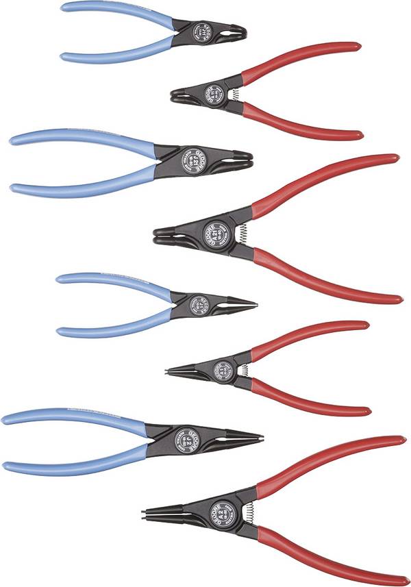 Gedore 1692275 Kit pinze per anelli di sicurezza Adatto per (Pinze per anelli) Anelli esterni ed interni 12-25 mm, 19-60 mm 10-25 mm, 19-60 mm Forma della punta piegata a gomito 90°, dritta