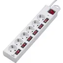 Renkforce 615B-CMW-S Multipresa con protezione da sovratensioni 6 scomparti Bianco Schuko 1 pz.