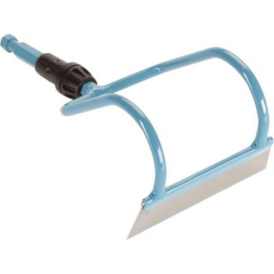 Un piccone blu con telaio in filo metallico e lama in metallo, adatto per lavori di giardinaggio e rimozione di erbacce dal terreno.