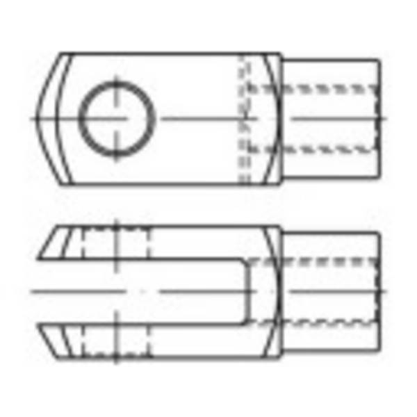 TOOLCRAFT Forcella DIN 71752 48 mm in acciaio zincato 10 pz