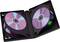 Custodia DVD aperta con quattro dischi visibili, adagiati in supporti di plastica. I dischi riflettono luci colorate.