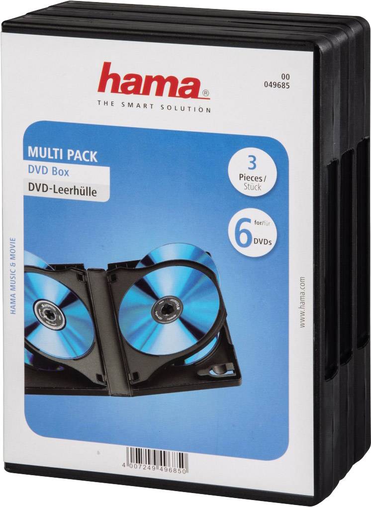 Hama Busta per DVD 00049685 6 CD/DVD/Blu-ray Nero Polipropilene 3 pz.