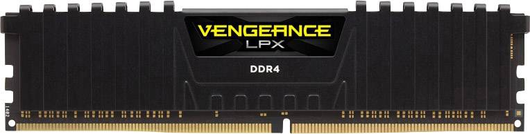 Una barretta RAM DDR4 nera con la scritta 'VENGEANCE LPX'.