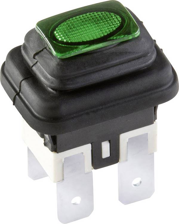 interBär 3658-250.22 3658-250.22 Interuttore a pressione 250 V 16 A 1 x Off / On Permanente Verde IP65 1 pz.