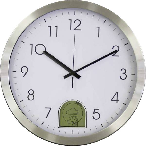 Orologi da parete - EUROTIME 57010 Radiocontrollato Orologio da parete 35 cm Alluminio Previsioni meteo 12-24h - Orologi da parete - EUROTIME 57010 Radiocontrollato Orologio da parete 35 cm Alluminio Previsioni meteo 12-24h -