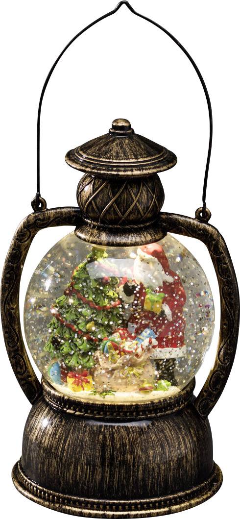 Konstsmide 3497-000 Lanterna a LED Babbo Natale Bianco caldo Ottone neve, riempito con acqua, Temporizzate, con interrut-1