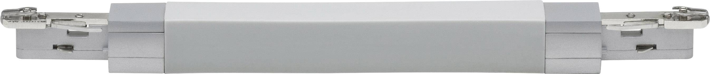 Componente cilindrica argentata con dettagli bianchi. Potrebbe essere parte di un dispositivo elettrico o di una macchina.