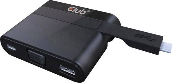CLUB3D USB Type C to VGA + USB 3.0 + USB Type C Charging Mini Dock