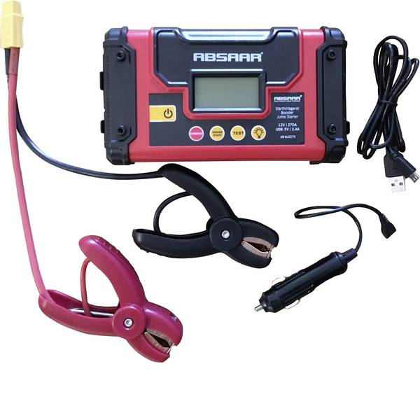 Jump Starter - Sistema di accensione rapido Absaar AB-MJS270 Corrente davviamento ausiliaria (12 V)=270 A - Jump Starter - Sistema di accensione rapido Absaar AB-MJS270 Corrente davviamento ausiliaria (12 V)=270 A -
