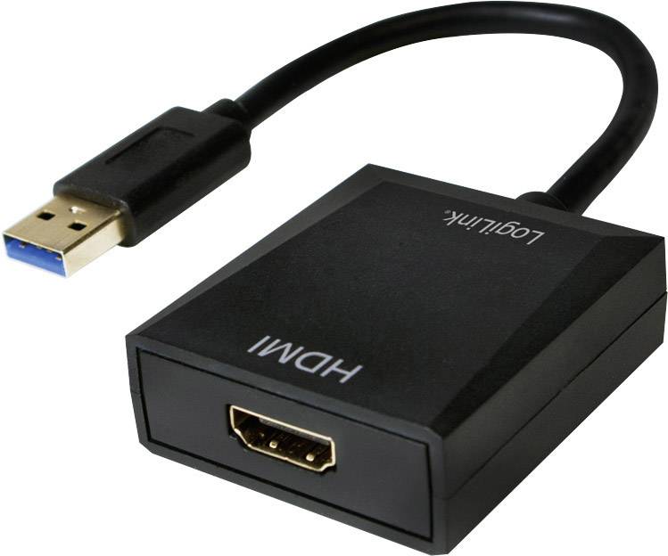 LogiLink UA0233 USB / HDMI Adattatore [1x Spina A USB 3.2 Gen 1 (USB 3.0) - 1x Presa HDMI] Nero 10.00 cm