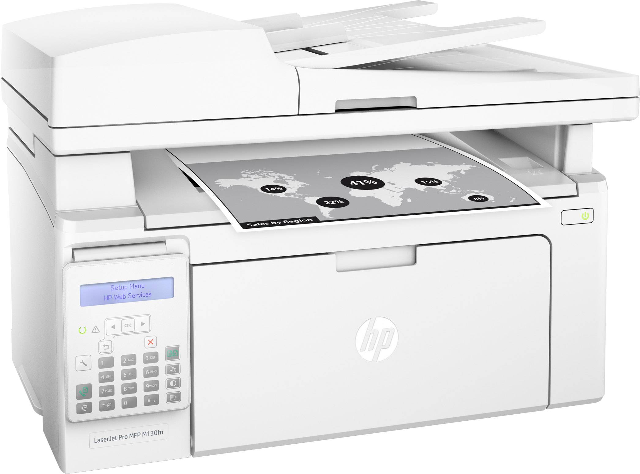 Hp Laserjet Pro M130fn Monocromatica Laser A4 Usb Lan Rj-45 Scanner Adf-4