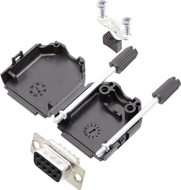 encitech DPPK09-BK-DBS-K 6355-0001-11 KIT connettori femmina SUB-D 180 ° Numero Poli (num): 9 Punte a saldare 1 KIT