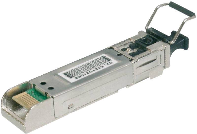Un modulo SFP, un piccolo connettore rettangolare per componenti hardware con codice a barre, viene utilizzato per la connessione di rete nell'hardware dei computer.