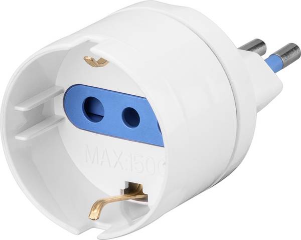 Adattatore presa Schuko - spina 10A Italiana Goobay 10225 | Conrad.it