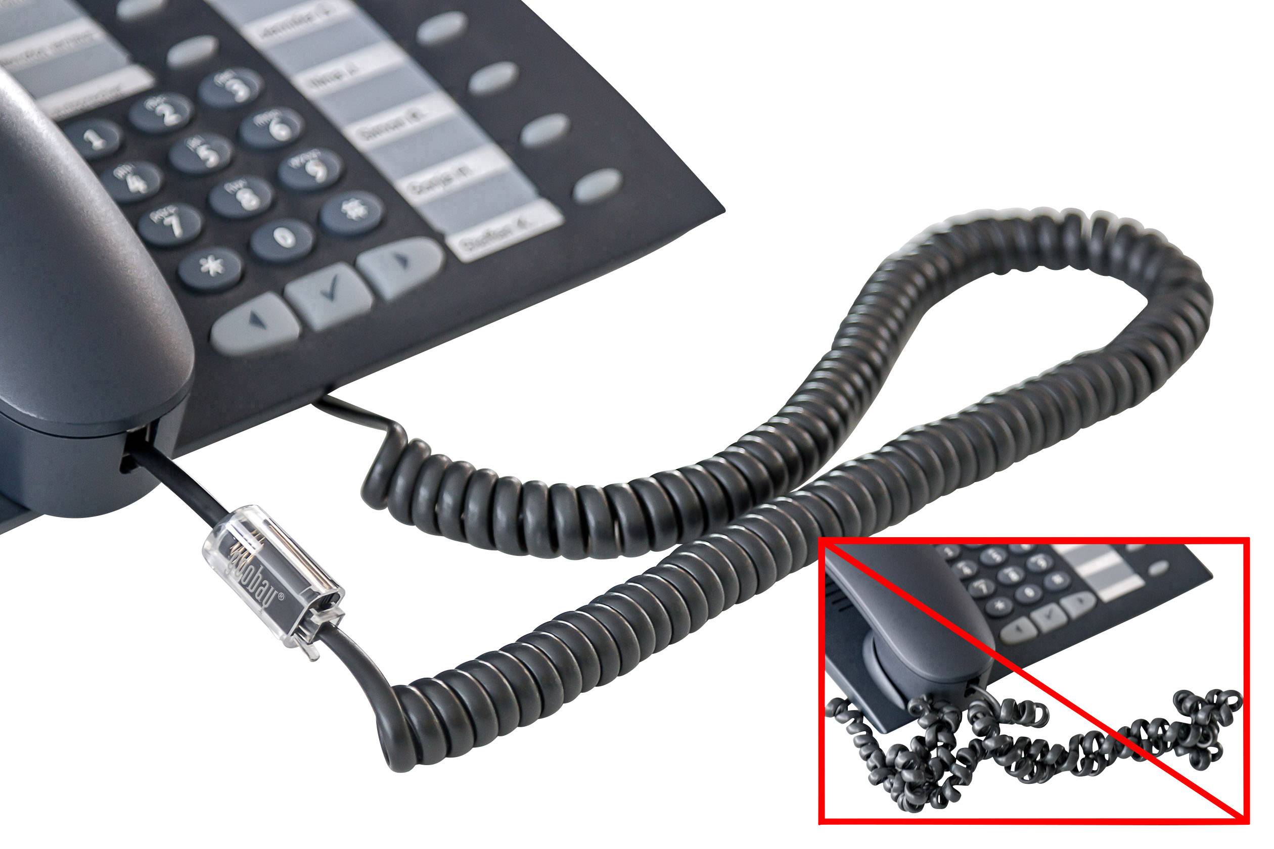 Goobay districare il cavo della cornetta del telefono (adattatore anti-torsione) - impedisce ai cavi della cornetta...-1
